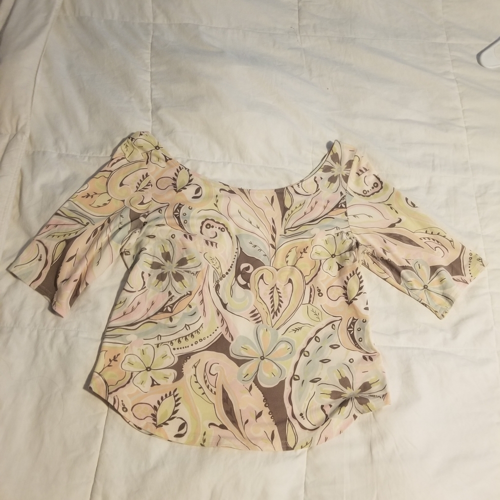 Floral pastel pattern crop top